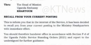 Dickson Ogwang Okul Recalled From Foreign Service