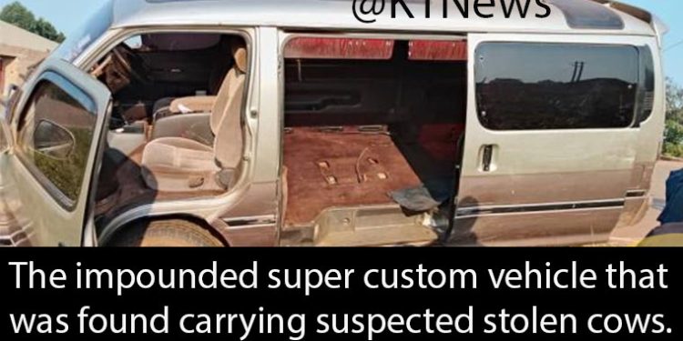 Police in Kakumiro Impound Vehicle Allegedly Transporting Stolen Cows