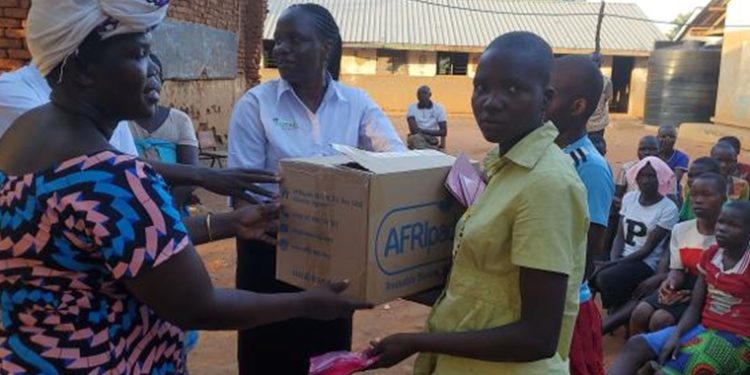 Madi Opei Girls Receive Menstrual Care Kits