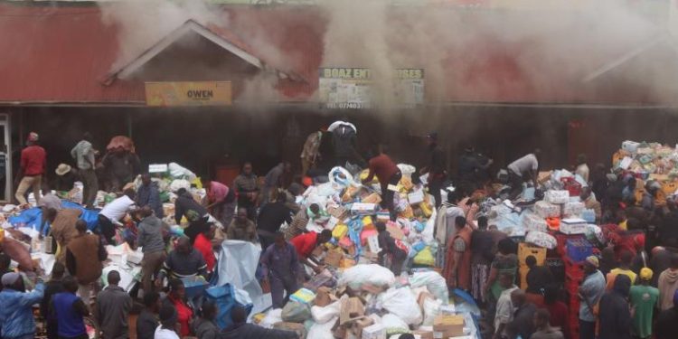 Traders Count Losses as Fire Guts Commercial Building in Kabale