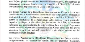 FARDC Rejects M23/AFC Claims of Civilian Massacres in Eastern DRC