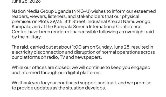 NMG Uganda Confirms Offices Inaccessible After Overnight Military Raid  Crime  Business and finance  Media