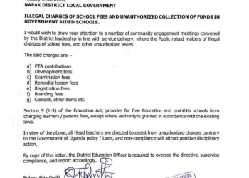 Napak Orders Schools To Stop Charging Unauthorized Fees
