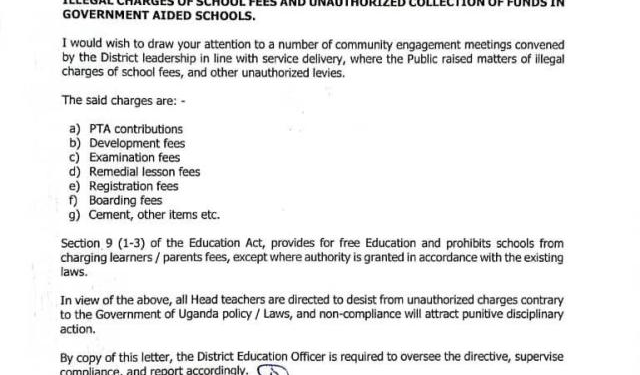 Napak Orders Schools To Stop Charging Unauthorized Fees