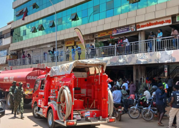 Fire Sparks Panic at Mabiriizi Complex Along Kampala Road